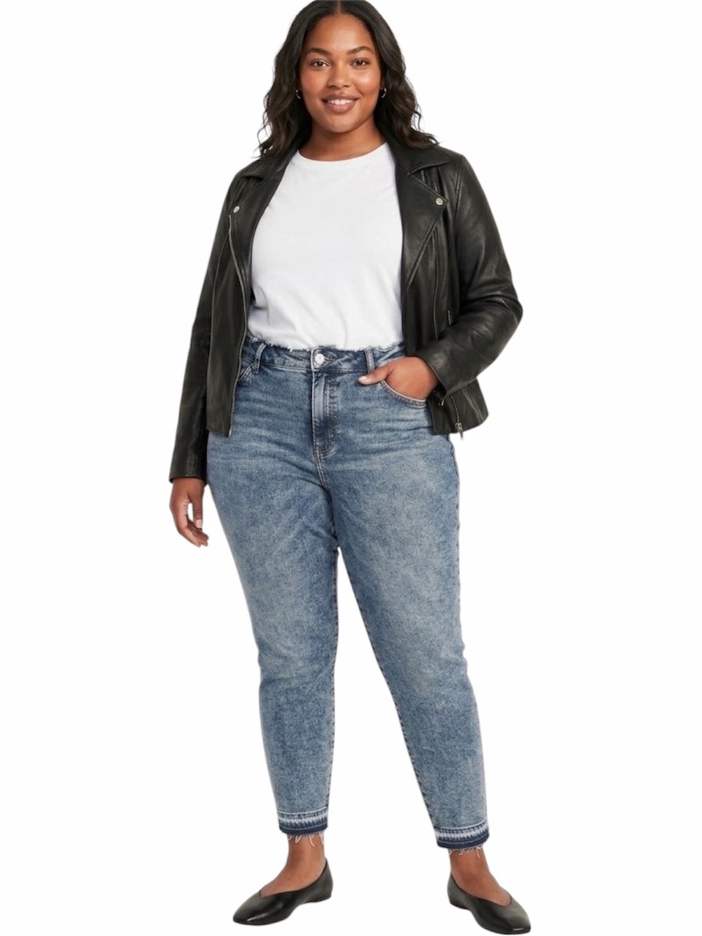 Good American Good Legs Crop Jeans Distressed Raw Hem Indigo 22 NWT